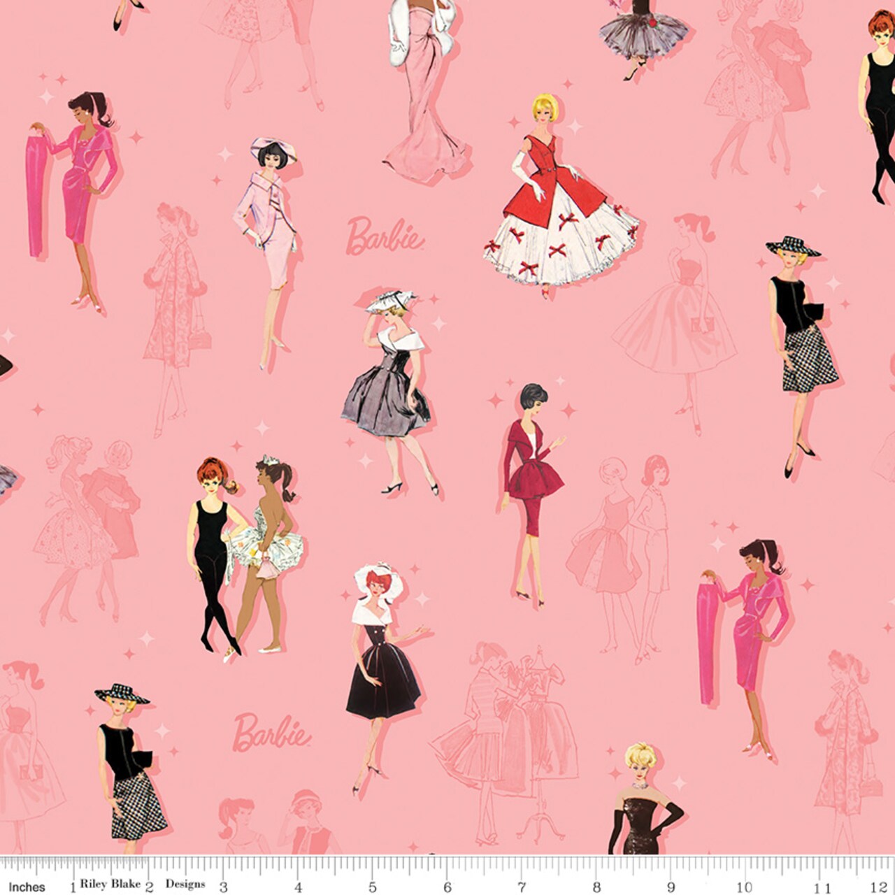 Main in Pink (cd16890-pink) | Barbie Vintage | Riley Blake Designs | Riley Blake